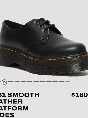 Dr. Martens Black Smooth Leather Platform Oxfords